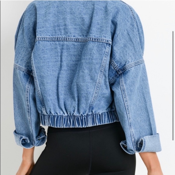 Mono B Cropped Jean Jacket Size Medium - Picture 4 of 8